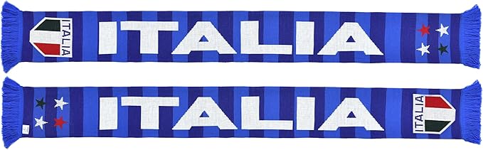 Euroscarves Italy Italia Soccer Knit Scarf (Two-Tone Blue)