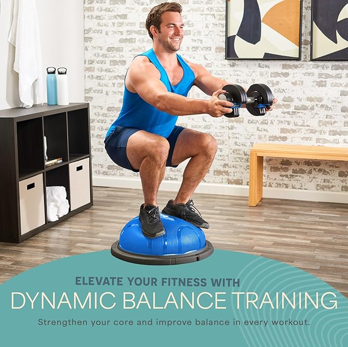 Lifepro Half Balance Ball Trainer - Stability Ball for Exercise, Full-Body Workouts, Home Gym, and Physical Therapy - Horizon Balance Ball Half Non-Slip Equipment for Balance Training