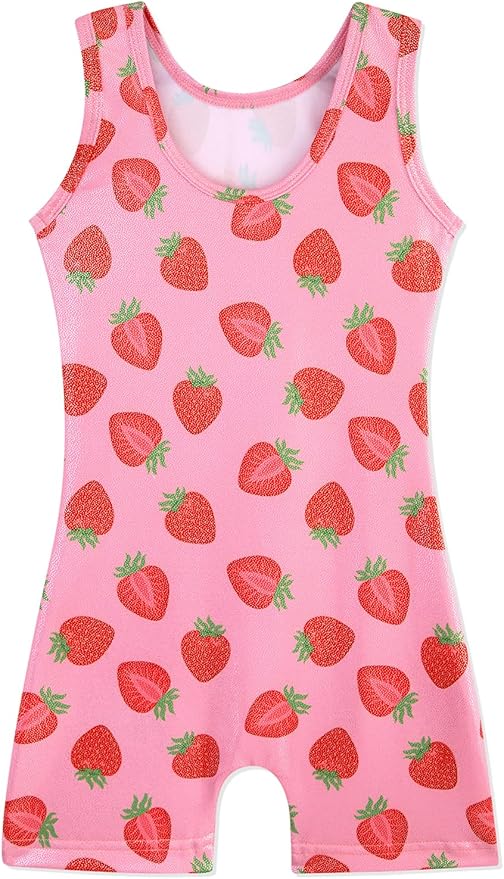 HOZIY Gymnastics Leotards for Girls with Shorts Toddlers Biketards Rainbow Unicorn Dinosaur Mermaid Leopard Flower Galaxy