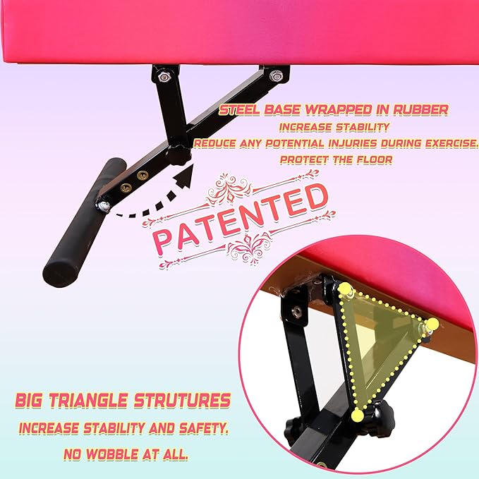 PreGymnastic 8FT Balance Beam, Raised Gymnastics Beam for Kids Ages 3-12, Home Gym Equipment for Training, Adjustable Balancing Beam Indoor, Off-Ground Competition Style