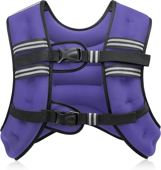ZELUS Weighted Vest, 6lb/8lb/12lb/16lb/20lb/25lb/30lb Weight Vest with Reflective Stripe for Workout, Strength Training, Running, Fitness, Muscle Building, Weight Loss, Weightlifting