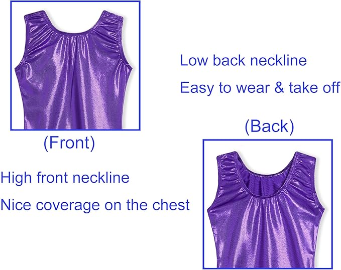 Domusgo Gymnastics Leotards for Girls Sparkly One-Piece Pro Kids Unitard Biketards with Shorts