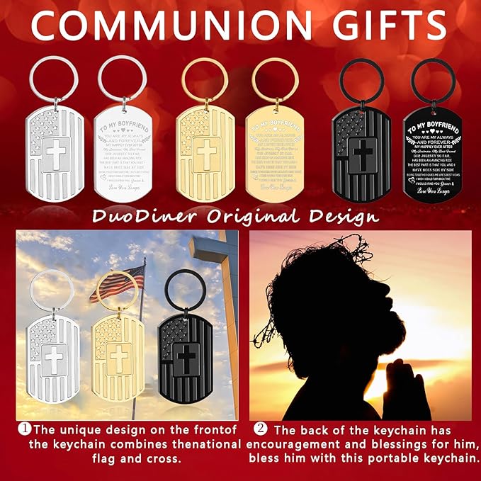 DuoDiner Stocking Stuffers Christmas Gift-Keychain Gifts for Men Religious Mens Gifts