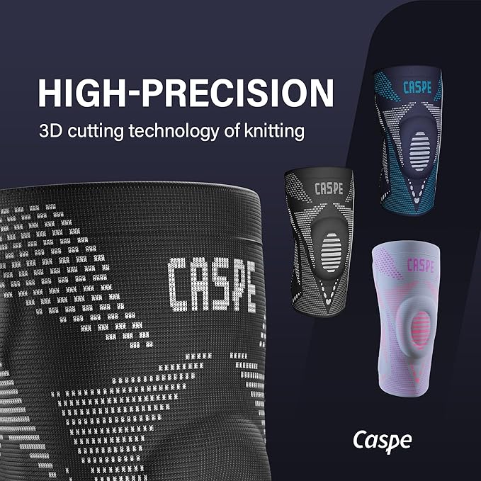 Caspe 1 Pack Compression Knee Brace for Women & Men – Pain Relief Support with Patella Gel Pads & Side Stabilizers – Knee Sleeve for Running, Workout & Arthritis (Gray, Medium)