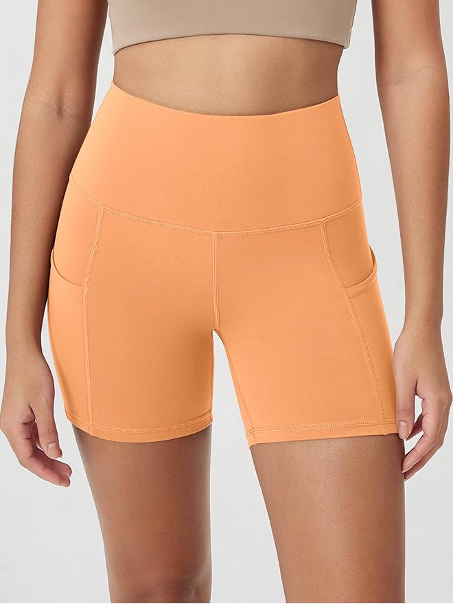 ODODOS Women's Tummy Control Biker Shorts 2.0 with Pockets High Waist Athletic Workout Yoga Shorts-3.5''/ 5"/ 8" / 10" Inseam