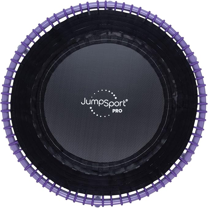 JumpSport 350 PRO Fitness Trampoline, Cardio Workout, No-Tip Arched Legs Home Gym Equipment, Adjustable Bungees & 60 Day Trial Video