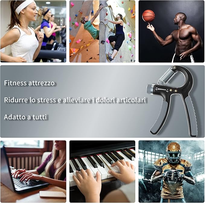 Hand Grip Strengthener 11–132 lbs / 5–60 kg – Adjustable Grip Trainer & Forearm Exerciser with Heavy-Duty Steel Spring, Non-Slip Handles for Hand, Wrist & Finger Workout, Ideal for Strength Training & Rehabilitation