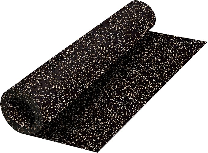 Playsafer Genaflex Rubber Gym Floor Mat, Heavy Duty Commercial Protective Gym Flooring Roll - 8mm Thick (10% Tan, 4' X 10')