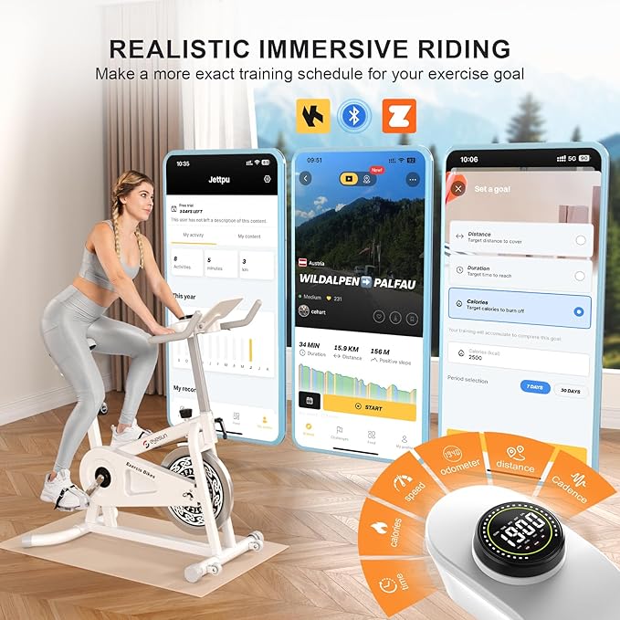 Exercise Bikes for Home,Indoor Cycling Bike with Adjustable Magnetic,Brake Pad Resistance Silent Belt Drive,330lbs Weight Capacity &Upgraded Version Seat for Home Cardio&Weight Loss