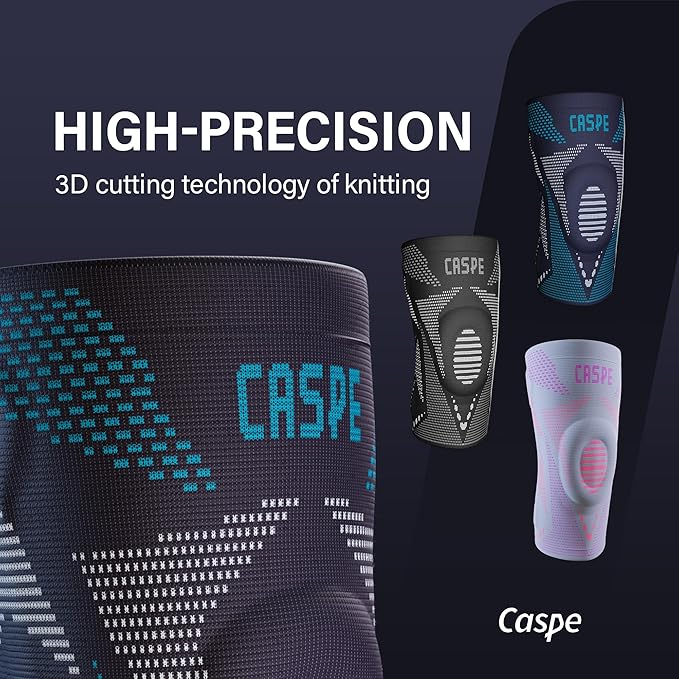 Caspe 1 Pack Compression Knee Brace for Women & Men – Pain Relief Support with Patella Gel Pads & Side Stabilizers – Knee Sleeve for Running, Workout & Arthritis (Blue, X-Large)