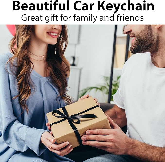 Car Key Chain, Leather Cars Keychains for Men, American Usa Flag Key Chains with Anti-Lost D-Ring Men Car Accessories