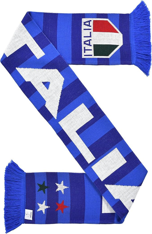 Euroscarves Italy Italia Soccer Knit Scarf (Two-Tone Blue)