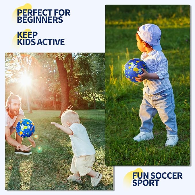 Soccer Ball Size 4 Size 3 Size 2 with Pump Deflated - Glitter Unicorn Dinosaur Toys for Toddler Kids - Sports & Outdoors Games - Christmas Stocking Stuffers Birthday Gifts for Boys Girls 1-3 3-8 8-12
