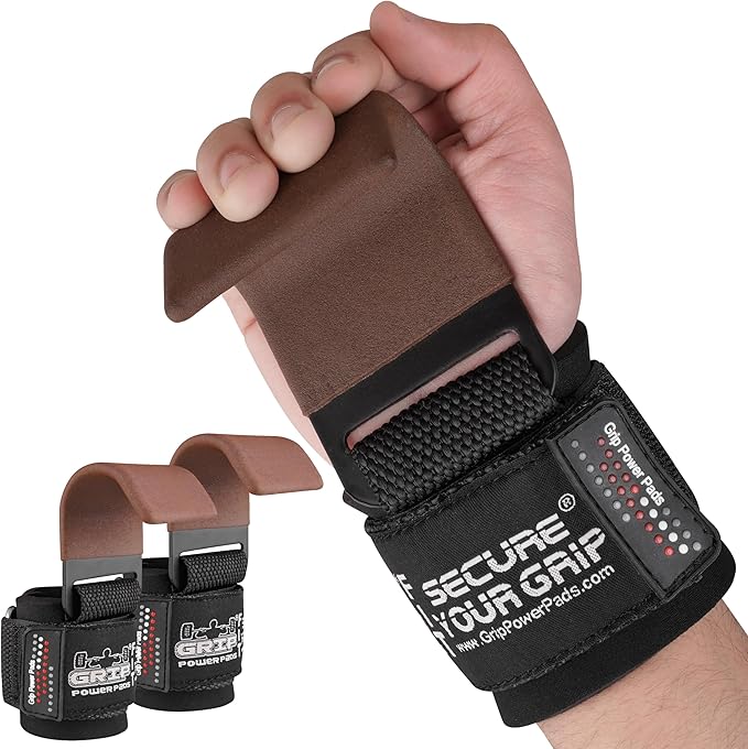 Premium Weight Lifting Hooks & Straps for Pull Ups & Deadlifts - Padded, Heavy Duty, Power Lifting Grips for Men & Women