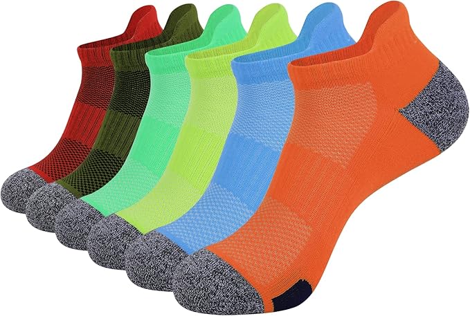 JOYNÉE Mens Ankle Athletic Low Cut Socks Running Sports Cushioned Sock for Men 6 Pack