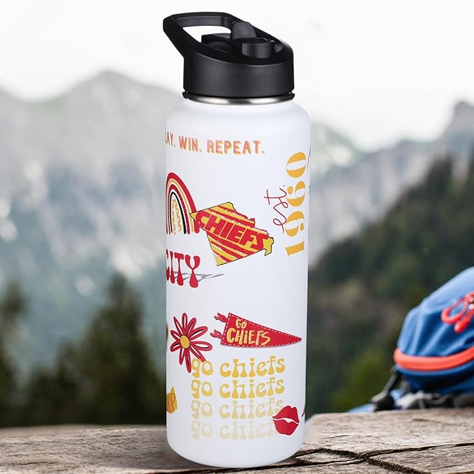 The Memory Company Officially Licensed NFL 34oz Water Bottle - Premium Stainless Steel Double-Wall Insulated, Leakproof Design