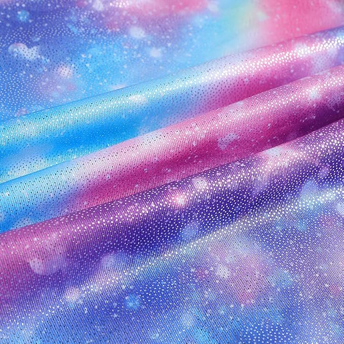 Leotards for Girls Gymnastics Toddler Dance Biketards Mermaid Unicorn Athletic Dance Wear Shiny Rainbow Blue Hotpink