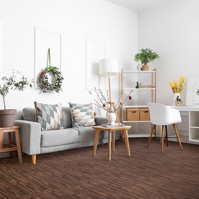 Sorbus 120 Sq. Ft. Wood Grain Floor Tiles Foam Mat EVA Interlocking Mats Tile 3/8-Inch Thick Flooring Wood Puzzle Exercise Mats w/Borders - Home Playroom Basement, Apartment, Trade Show, Baby, Dance