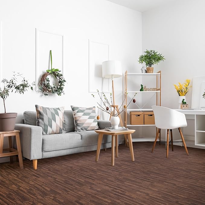 Sorbus 80 Sq. Ft. Wood Grain Floor Tiles Foam Mat EVA Interlocking Mats Tile 3/8-Inch Thick Flooring Wood Puzzle Exercise Mats w/Borders - Home Playroom Basement, Apartment, Trade Show, Baby, Dance