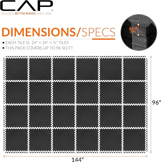 CAP Barbell Interlocking EVA Foam Exercise Puzzle Mat Home Gym Flooring | Multiple Options