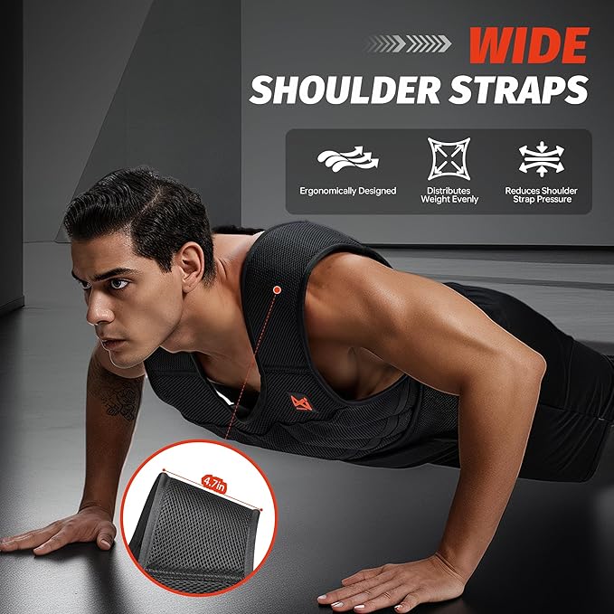 Adjustable Weighted Vest,Weight Vest for Men Women, Body Weights Vests with Weights for Workout, Strength Training, Running, Fitness