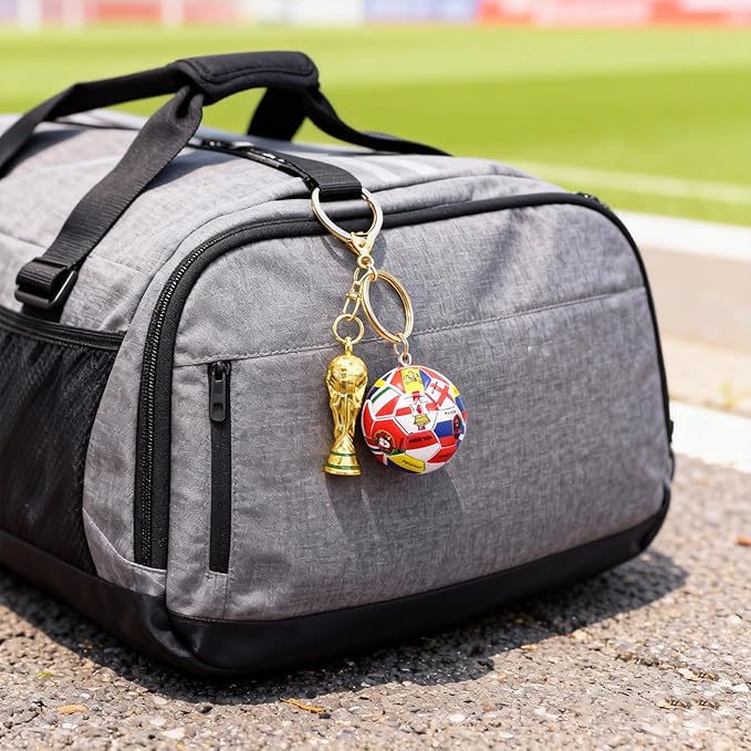 Soccer Keychain 2026 World Cup Design Soccer Ball Keychain with National Flags