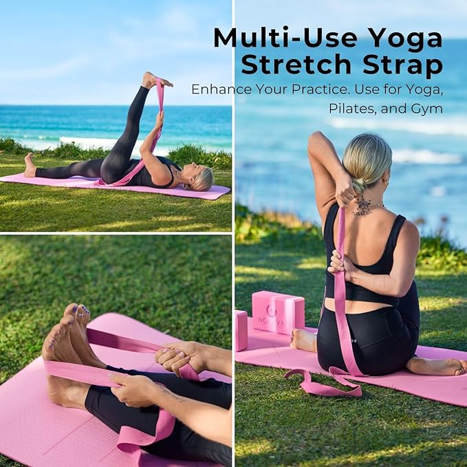 NOLAVA Yoga Mats & Complete Sets - TPE, Non-Slip - Includes Mat, Blocks, Strap, & More (6pc or 7pc Sets) - For Pilates, Yoga & Fitness