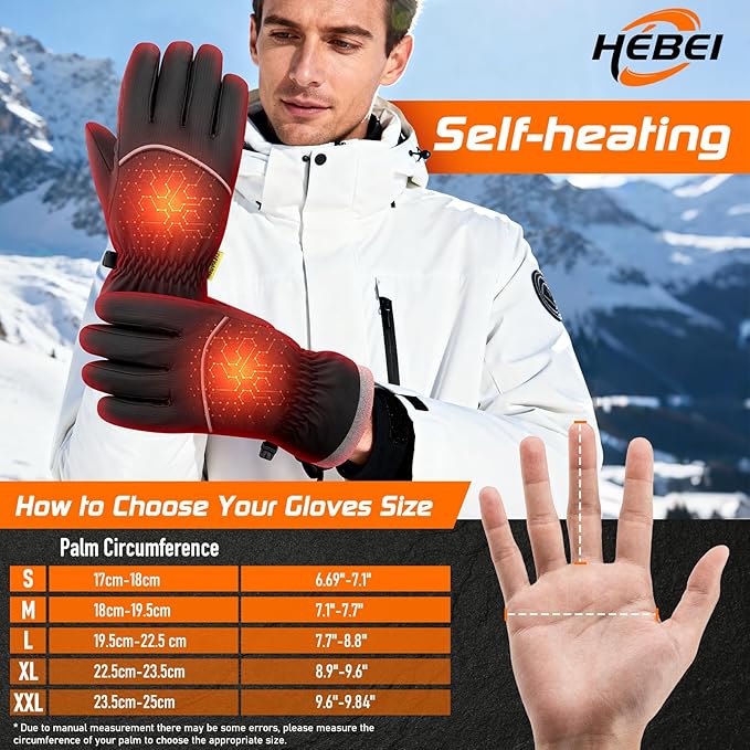 Waterproof Winter Gloves, Thermal Touchscreen Cold Weather Ski Snow Warm Windproof Gloves for Cycling Running Hiking Driving Camping Men Women