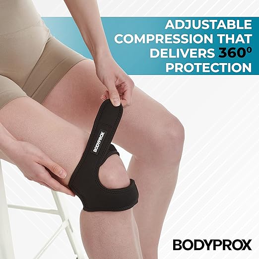 Bodyprox Patellar Tendon Support Strap (Small/Medium), Knee Pain Relief Adjustable Neoprene Knee Strap for Running, Arthritis, Jumper, Tennis Injury Recovery