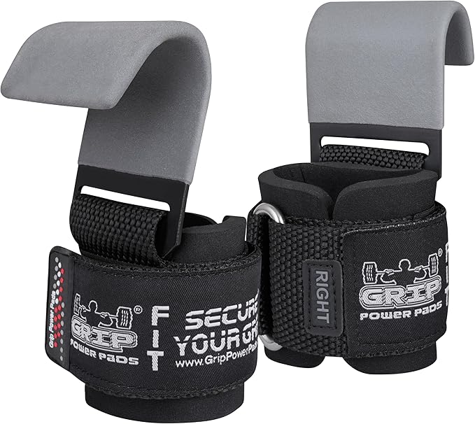 Premium Weight Lifting Hooks & Straps for Pull Ups & Deadlifts - Padded, Heavy Duty, Power Lifting Grips for Men & Women