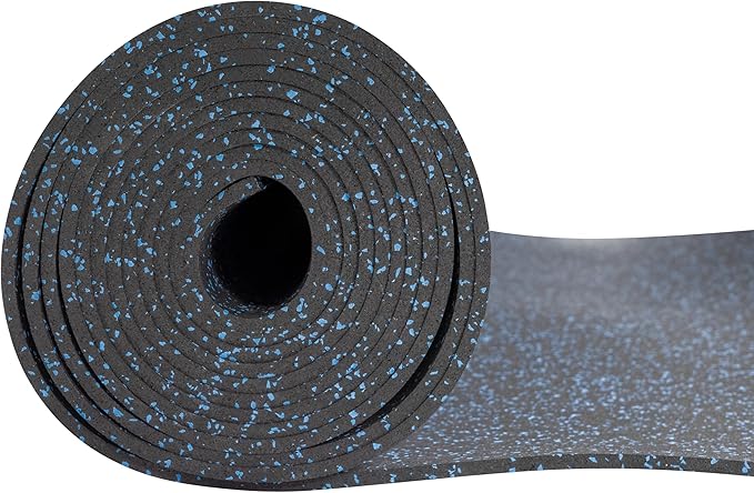 Genaflex Rubber Gym Floor Mat - 8mm Thick - Heavy Duty Commercial Protective Gym Flooring Roll (10% Blue, 4' X 20')