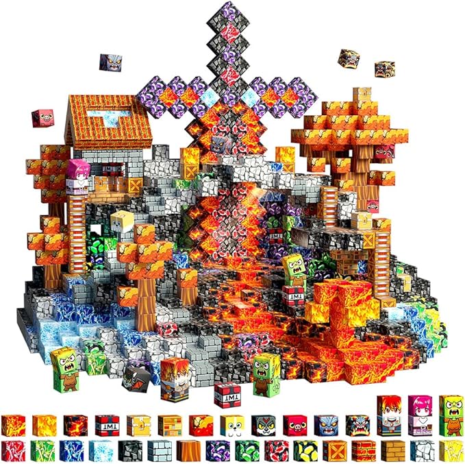 150 PCS Magnetic Blocks - Building Block for Kids Ages 4-8, Magnet Blocks Cubes Tiles Constructions Toys Girl Boy, STEM Educational Stacking Toy, Play Game Preschool Learning Gifts