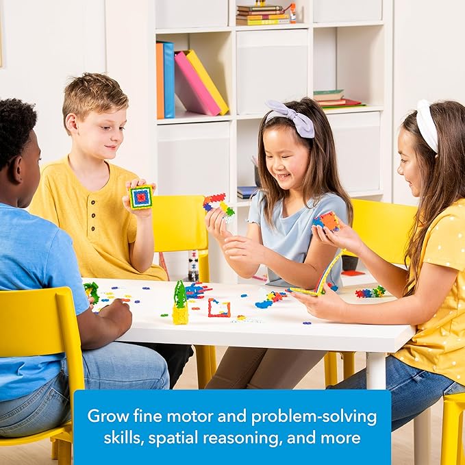Plus Plus 500 Piece Super Tube, Interlocking Building Block 3D Puzzle Kit, Kids Stem Connecting Toys - Basic Color Mix