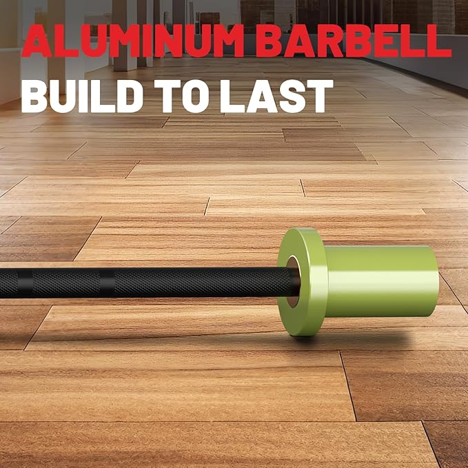 PAPABABE 5LB Mini Barbell Bar 4ft Technique Training Barbell For Beginner Women kid 2-inch Plate Barbell for Home Gym Fitness