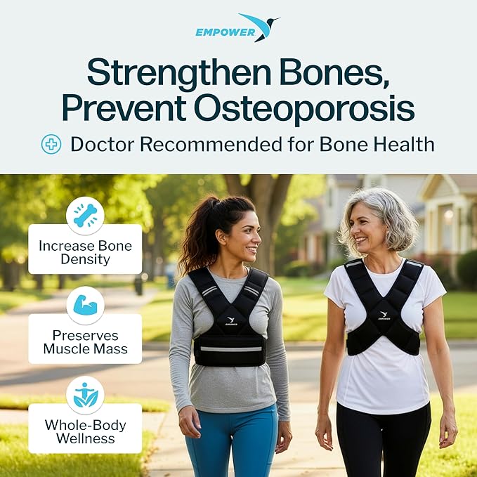 Empower Weighted Walking Vest for Women with Reflective Strips – Fixed 8lbs, Adjustable 4-10lbs (4 in1) or Adjustable10-16lbs (4 in 1), Strengthen Muscles, Boost Bone Health, and Burn More Calories for Workout