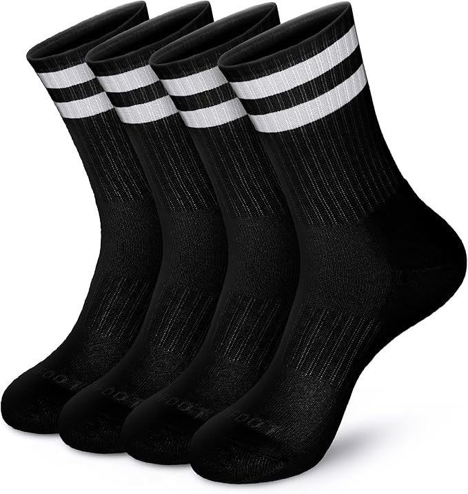 MONFOOT Women's and Men's 3-8 Pairs Athletic Cushion Crew Socks Multi