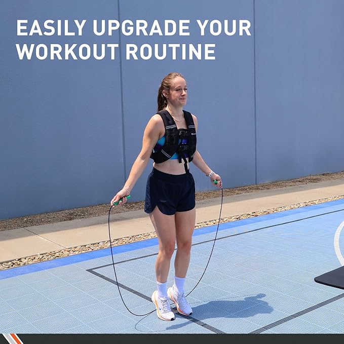Body Sport Weighted Vest - 5lb/10lb/15lb/20lb/25lb/30lb - Adjustable Fitness Vest with Refelctive Strips for Strength Training, Running, Walking, and Endurance Workouts