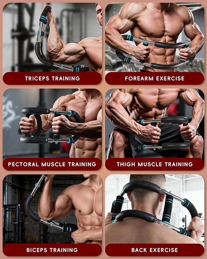 Twister Arm Trainer for Men, Chest Muscle Exercise Equipment 5-Level Free Adjustment Features an Ergonomic 15° Target clamp Portable Fitness Equipment Ideal for Home Gyms and Travel Workouts