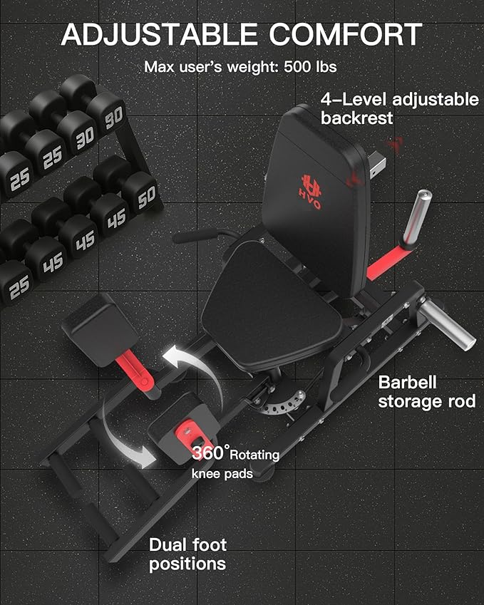 HVO Hip Adduction Abduction Machine: Abductor Adductor Machine-Inner and Outer Thigh Machine Glute Machines Thigh Master for Hip Abduction with 6 Levels Gear System Glute Machines