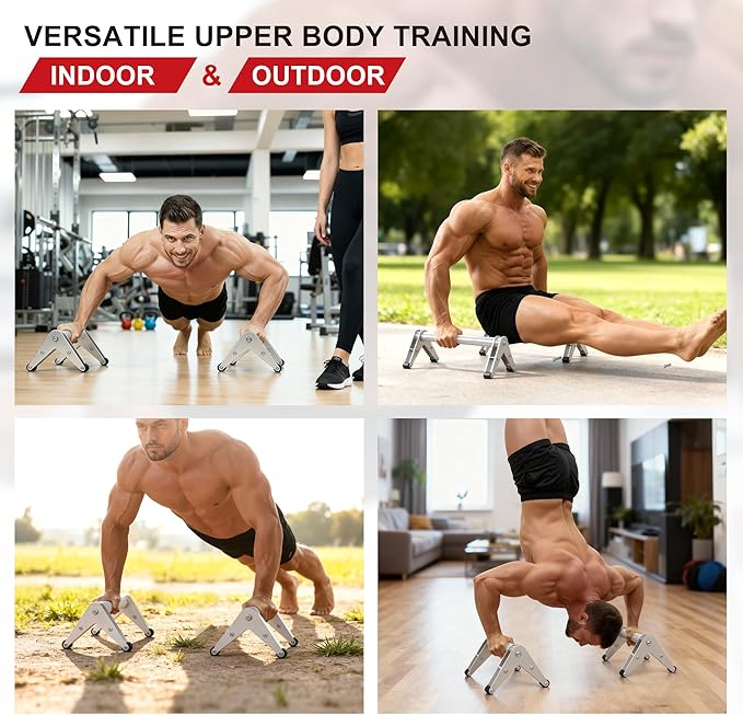 Push Up Bar - Heavy-Duty Stainless Steel Pushup Stands with Non-Slip Base, 660LB Capacity, Portable Home Gym Equipment for Strength Training & Floor Workout