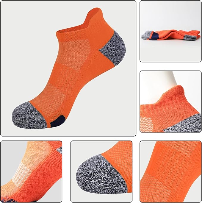JOYNÉE Mens Ankle Athletic Low Cut Socks Running Sports Cushioned Sock for Men 6 Pack