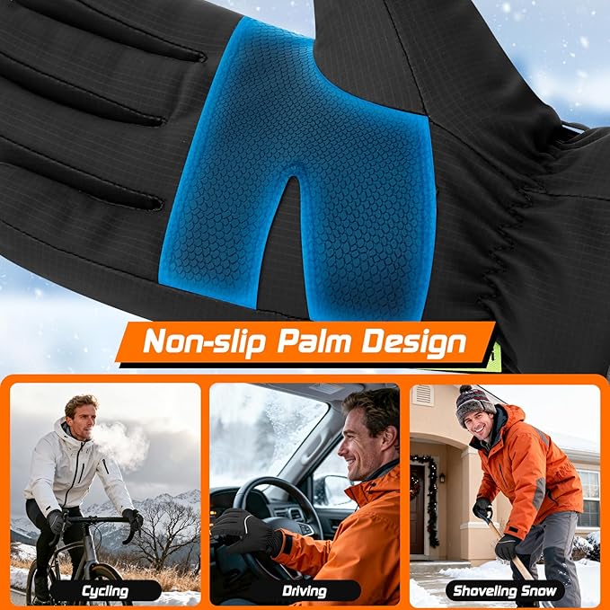 Waterproof Winter Gloves, Thermal Touchscreen Cold Weather Ski Snow Warm Windproof Gloves for Cycling Running Hiking Driving Camping Men Women