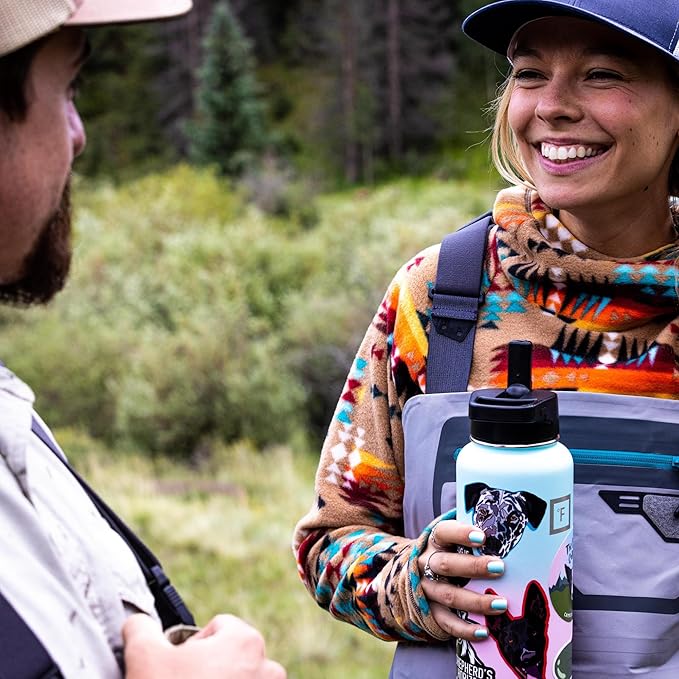 IRON °FLASK Camping & Hiking Hydration Flask with Straw, Wide Mouth Insulated Stainless Steel Sports Water Bottle - 40 oz Graphite