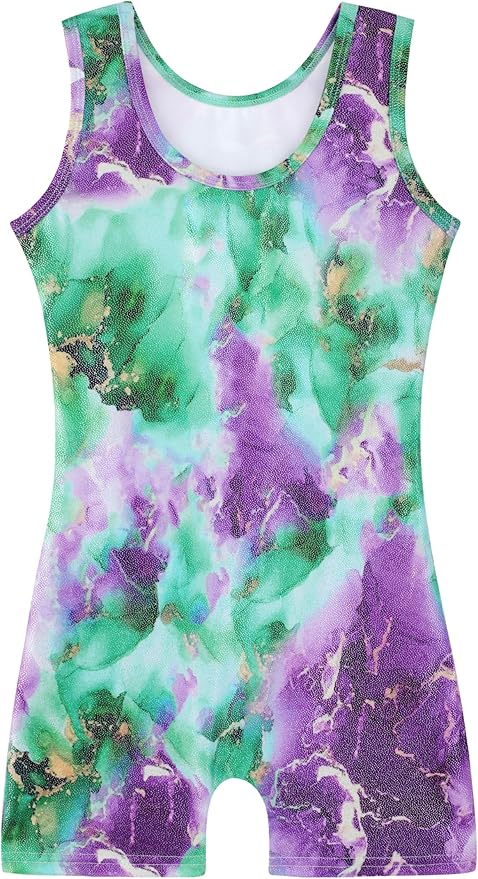 HOZIY Gymnastics Leotards for Girls with Shorts Toddlers Biketards Rainbow Unicorn Dinosaur Mermaid Leopard Flower Galaxy