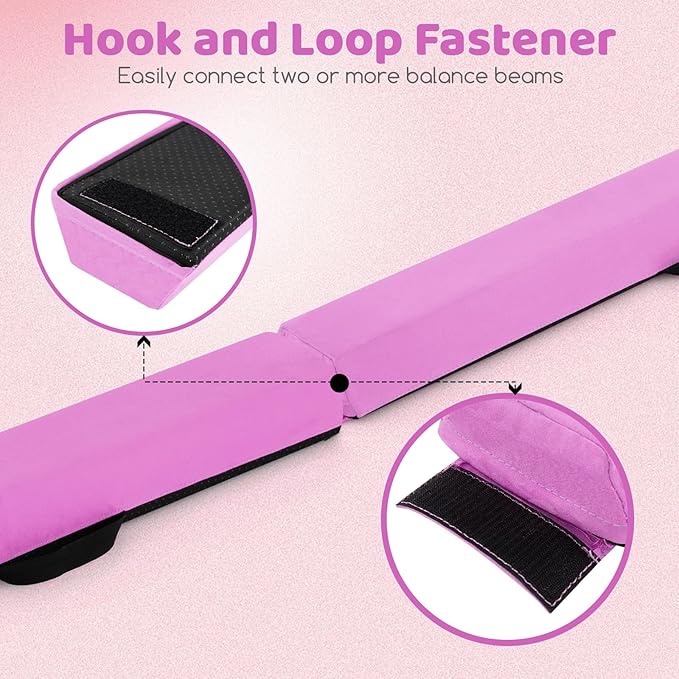 Giantex 7FT/8FT/9FT Balance Beam, Folding Gymnastics Beam w/Carry Handles, Floor Foam Gymnastics Equipment for Kids, Non Slip Rubber Base for Exercise, Practice & Professional Home Training