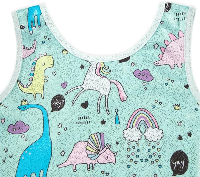 HOZIY Gymnastics Leotards for Girls with Shorts Toddlers Biketards Rainbow Unicorn Dinosaur Mermaid Leopard Flower Galaxy
