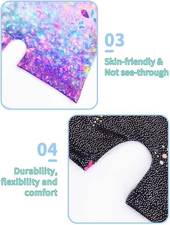 Nymphperi 2 Packs Gymnastics Leotard for Girls Sparkle Biketards with Shorts Kids Sleeveless Unitard One-Piece Dancewear