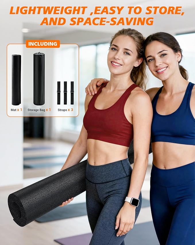 Large Exercise Mat for Home Gym & Garage Flooring- 6'x4' /7'x5'/10'x6' (8mm), Non-Slip, High-Density & Shoe-Friendly | Thick Workout Mats for Yoga, Cardio, Jump Rope, MMA, Weights