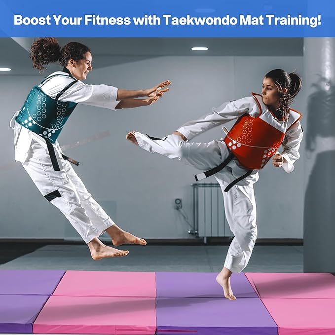 Outdoor Basic 6'x3'x2" Gymnastics Tumbling Mats Folding Panel Thick Gym Exercise Mat for Home