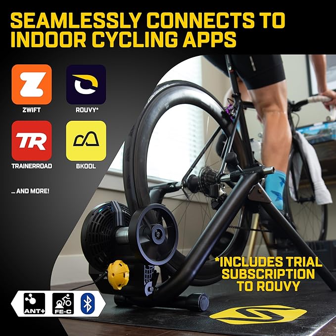 Saris M2 Smart Indoor Electromagnetic Resistance Bike Trainer, Compatible with Zwift App